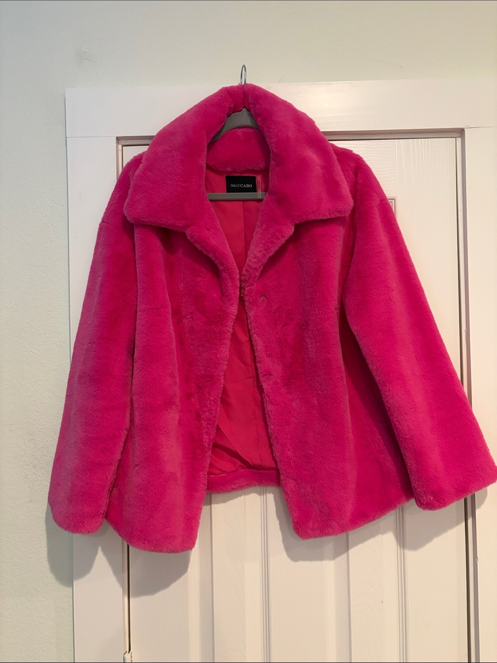 Dolce Cabo Hot Pink Faux Fur Teddy Jacket